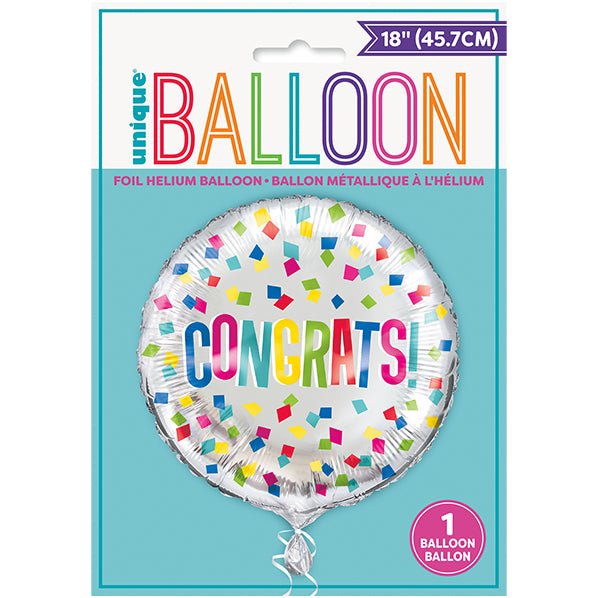Colourful "Congrats" Foil Balloon 45cm - The Party Marketplace