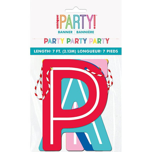Colourful "Party" Letter Banner - 2.13m - The Party Marketplace