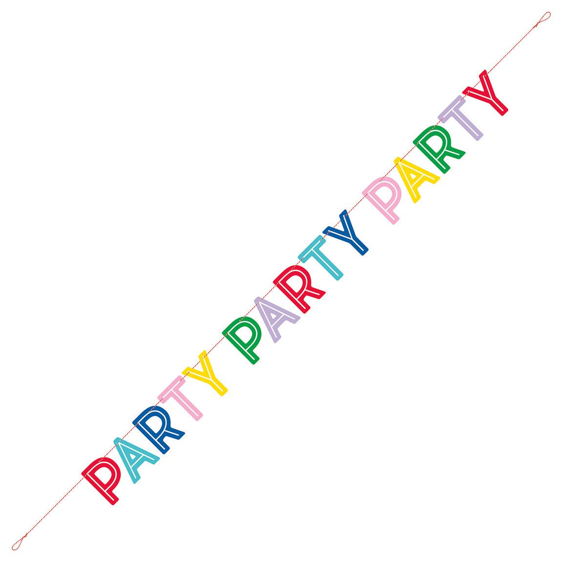 Colourful "Party" Letter Banner - 2.13m - The Party Marketplace