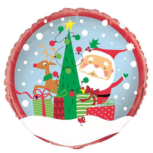 Colourful Santa Foil Balloon 45cm - The Party Marketplace