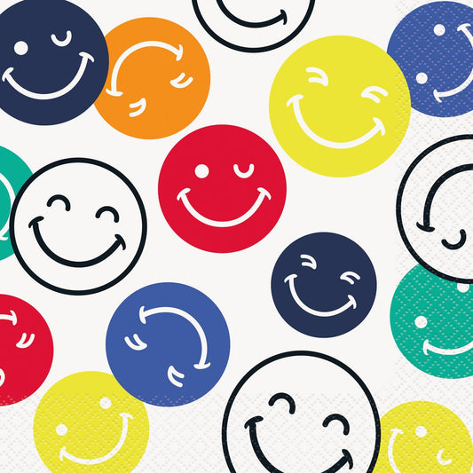Colourful Smiles Luncheon Napkins (Pack of 16) - The Party Marketplace