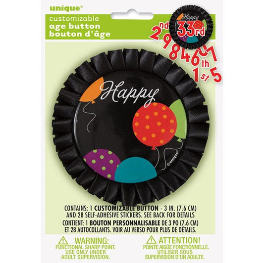 "Confetti Birthday" Badge With Stickers - The Party Marketplace