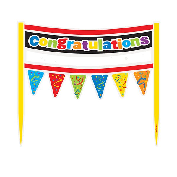 Confetti "Congratulations" Cake Banner (16.5cm) - The Party Marketplace