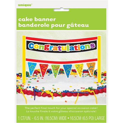 Confetti "Congratulations" Cake Banner (16.5cm) - The Party Marketplace