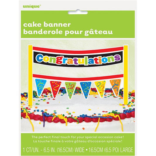Confetti "Congratulations" Cake Banner (16.5cm) - The Party Marketplace
