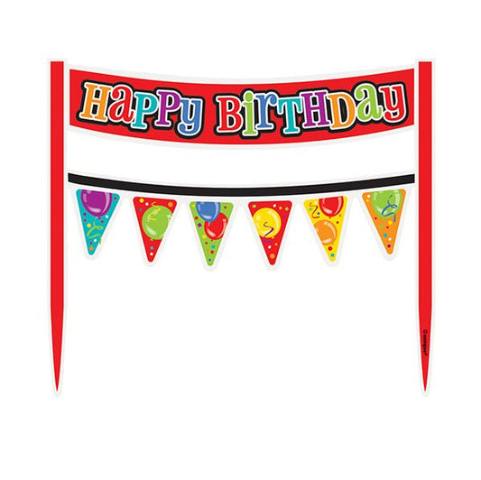 Confetti "Happy Birthday" Cake Banner (16.5cm) - The Party Marketplace