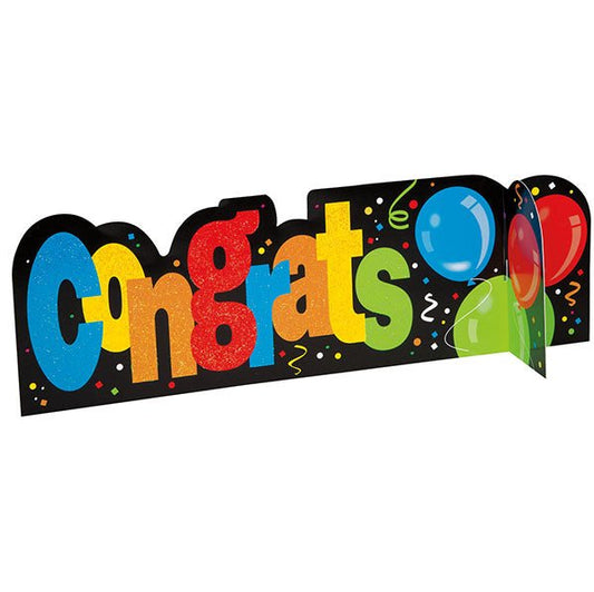 "Congrats" Deluxe 3D Centrepiece 35.5cm - The Party Marketplace
