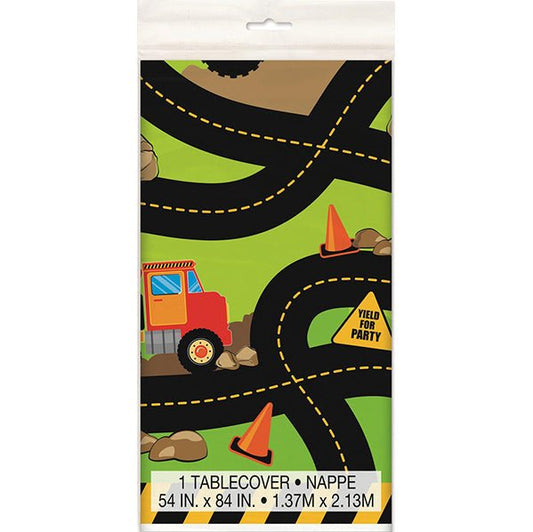 Construction Party Printed Tablecover 137cm x 213cm - The Party Marketplace