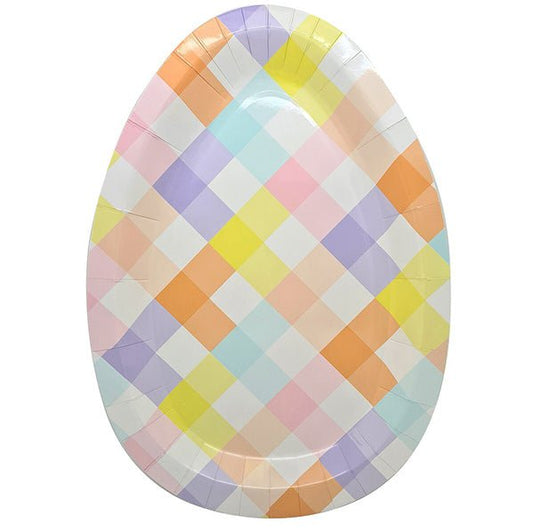 Cool Bunny Easter Egg Shaped Paper Plates (Pack of 8) - The Party Marketplace