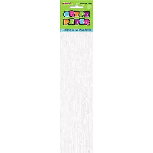 Crepe Paper - Bright White - The Party Marketplace