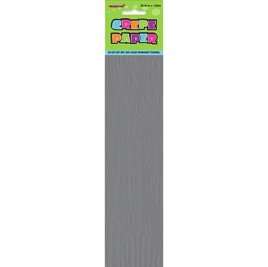Crepe Paper - Metallic Silver - The Party Marketplace
