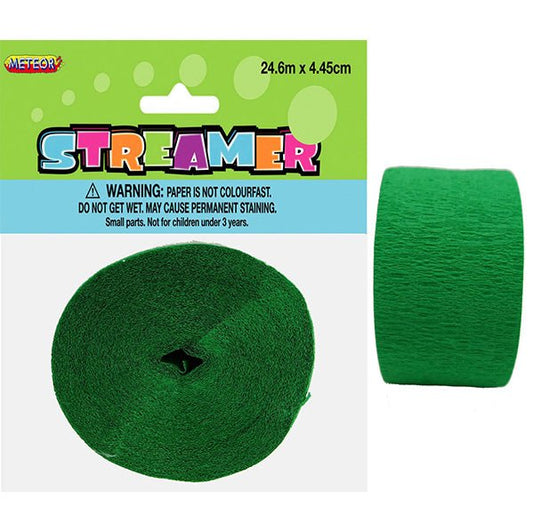 Crepe Streamer - Emerald Green - The Party Marketplace