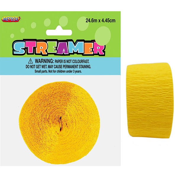 Crepe Streamer - Sunflower Yellow - The Party Marketplace