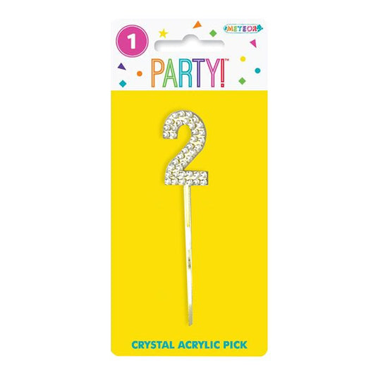 Crystal Acrylic Number Pick - 2 - The Party Marketplace