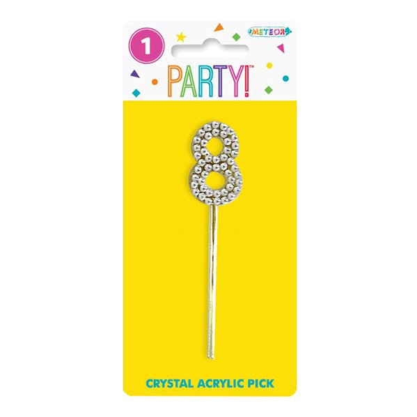 Crystal Acrylic Number Pick - 8 - The Party Marketplace