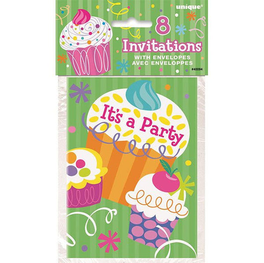 Cupcake Invitations (Pack of 8) - The Party Marketplace