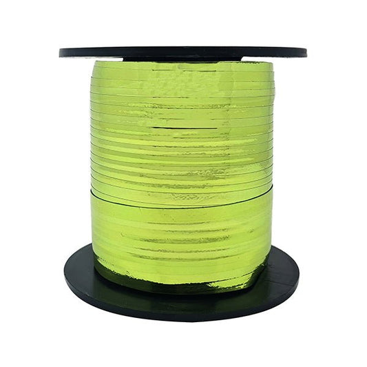 Curling Ribbon Roll - Metallic Lime Green (228m) - The Party Marketplace