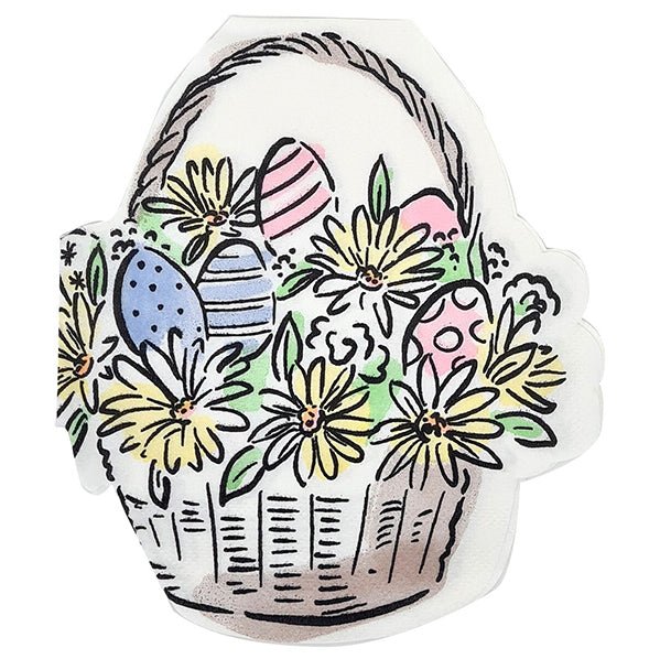 Dainty Easter Basket Shaped Luncheon Napkins (Pack of 16) - The Party Marketplace