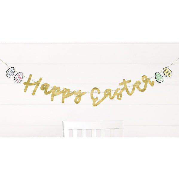 Dainty Easter "Happy Easter" Foil Banner - 1.52m - The Party Marketplace