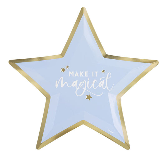 Dainty Unicorn Foil Stamped Star Shaped Paper Plates (Pack of 8) - The Party Marketplace