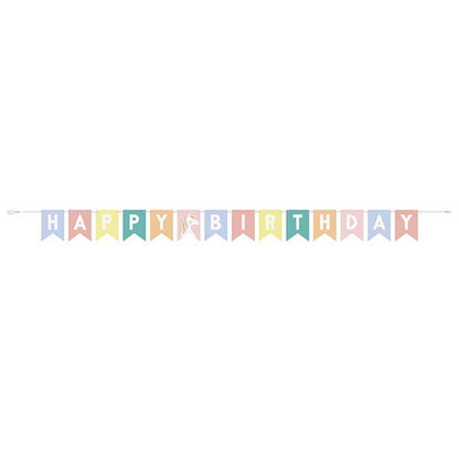 Dainty Unicorn "Happy Birthday" Pennant Banner - 2.13m - The Party Marketplace
