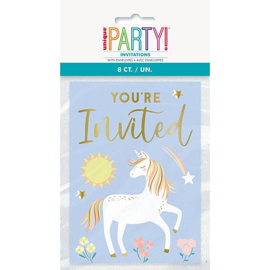 Dainty Unicorn Invitations (Pack of 8) - The Party Marketplace