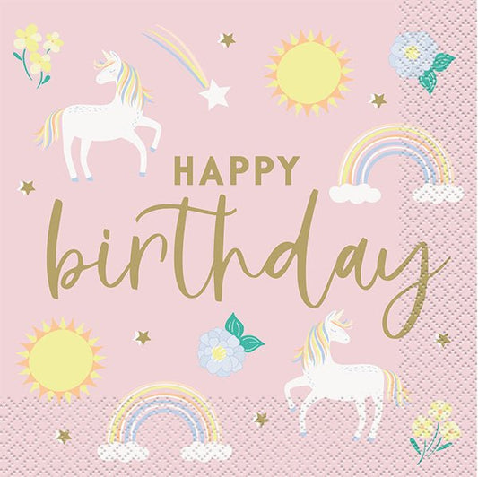 Dainty Unicorn Luncheon Napkins (Pack of 16) - The Party Marketplace