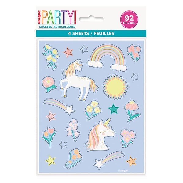 Dainty Unicorn Stickers (4 sheets) - The Party Marketplace