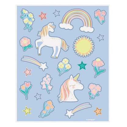Dainty Unicorn Stickers (4 sheets) - The Party Marketplace