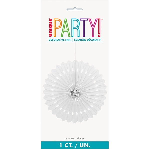 Decorative Fan - Bright White 40cm - The Party Marketplace
