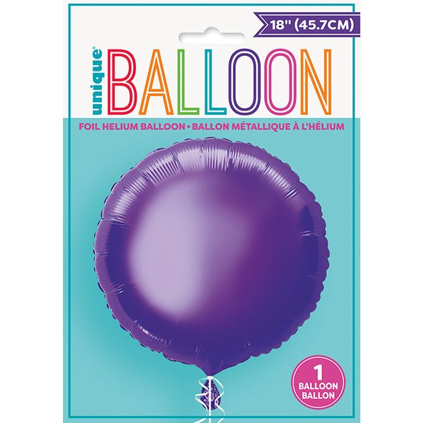 Deep Purple Round Foil Balloon 45cm - The Party Marketplace