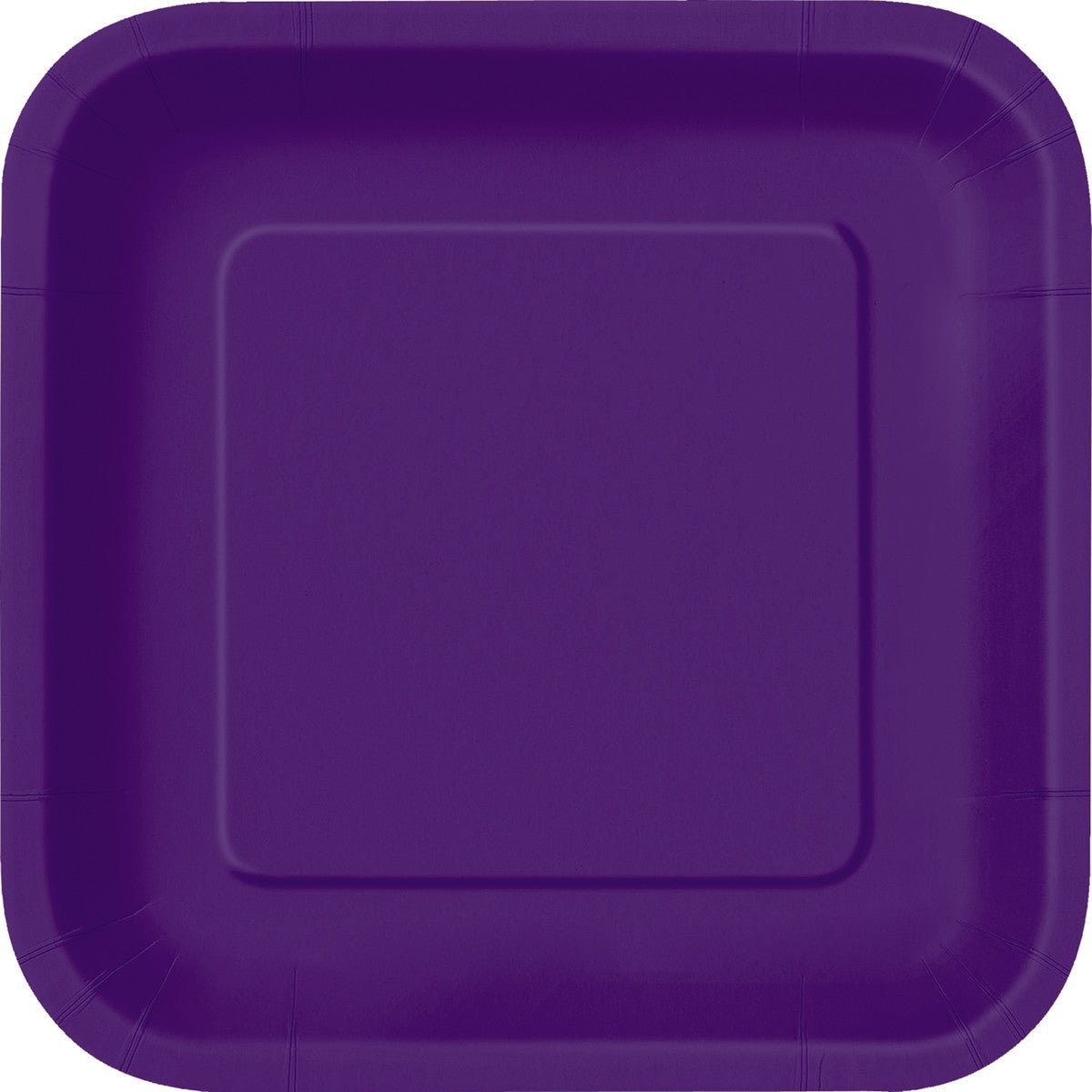 Deep Purple Square Paper Plates 18cm (Pack of 16) - The Party Marketplace