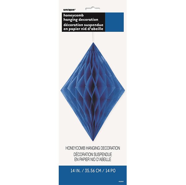 Diamond Honeycomb Decoration - Royal Blue 35cm - The Party Marketplace