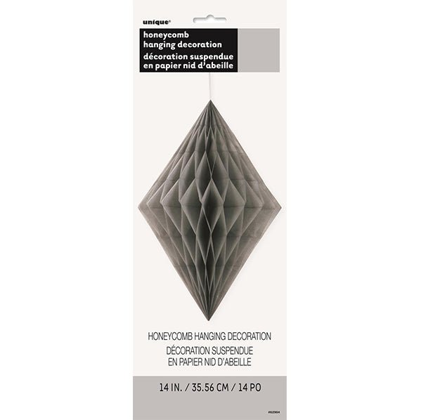Diamond Honeycomb Decoration - Silver 35cm - The Party Marketplace