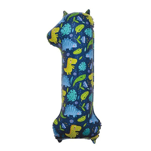 Dino "1" Numeral Foil Balloon (86cm) - The Party Marketplace