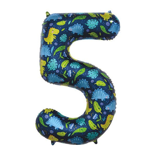 Dino "5" Numeral Foil Balloon (86cm) - The Party Marketplace