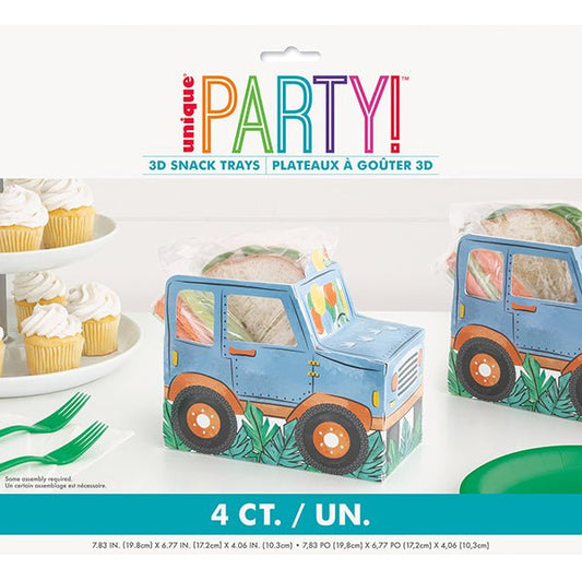 Dinosaur 3D Pop Up Snack Trays (Pack of 4) - The Party Marketplace