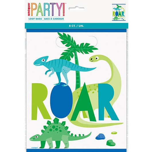 Dinosaur "Roar" Loot Bags (Pack of 8) - The Party Marketplace