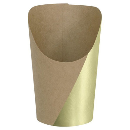 Disposable Charcuterie Cups - Kraft Paper With Gold Foil Stamp 222ml (Pack of 16) - The Party Marketplace