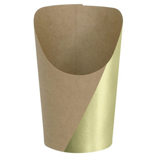 Disposable Charcuterie Cups - Kraft Paper With Gold Foil Stamp 222ml (Pack of 16) - The Party Marketplace