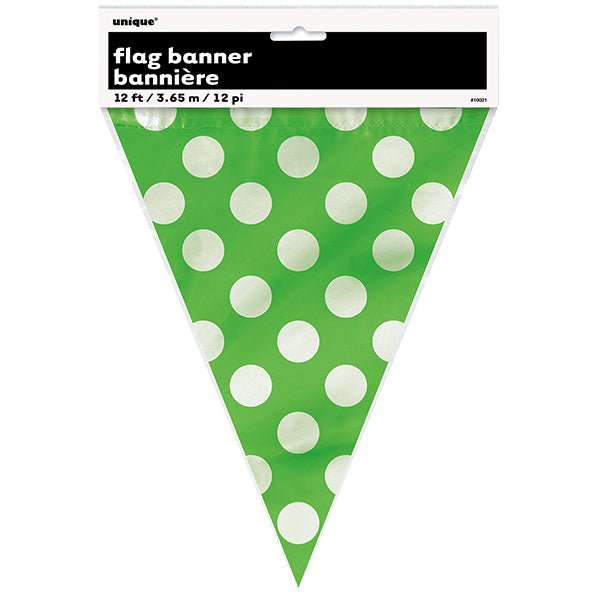 Dots Flag Banner - Lime Green - The Party Marketplace