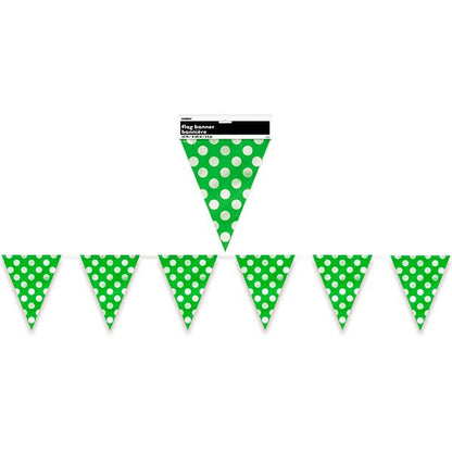 Dots Flag Banner - Lime Green - The Party Marketplace
