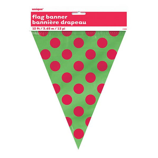 Dots Flag Banner - Red & Green - The Party Marketplace