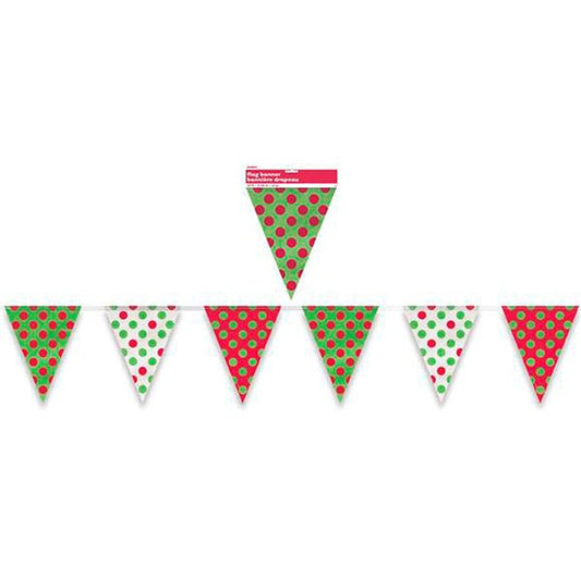Dots Flag Banner - Red & Green - The Party Marketplace