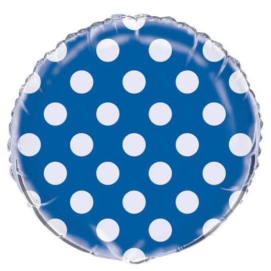 Dots Foil Balloon 45cm - Royal Blue - The Party Marketplace