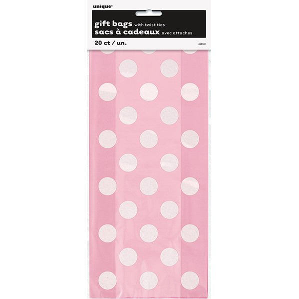 Dots Lovely Pink Cello Bags (Pack of 20) - The Party Marketplace