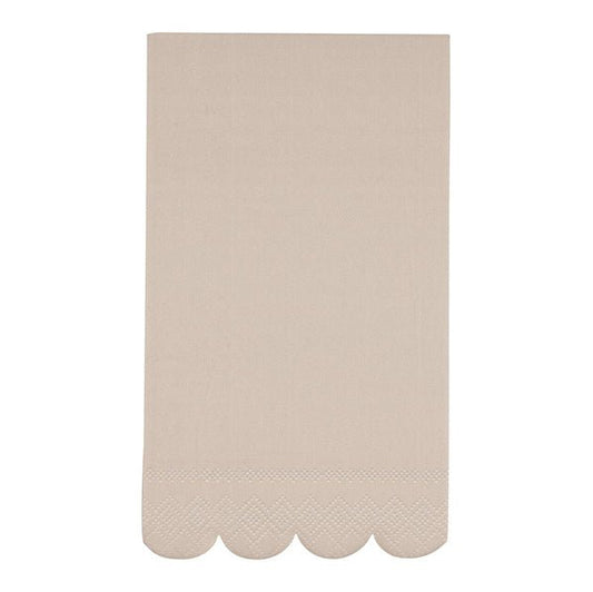 Earthy Brown Scalloped Edge Guest Napkins (Pack of 16) - The Party Marketplace