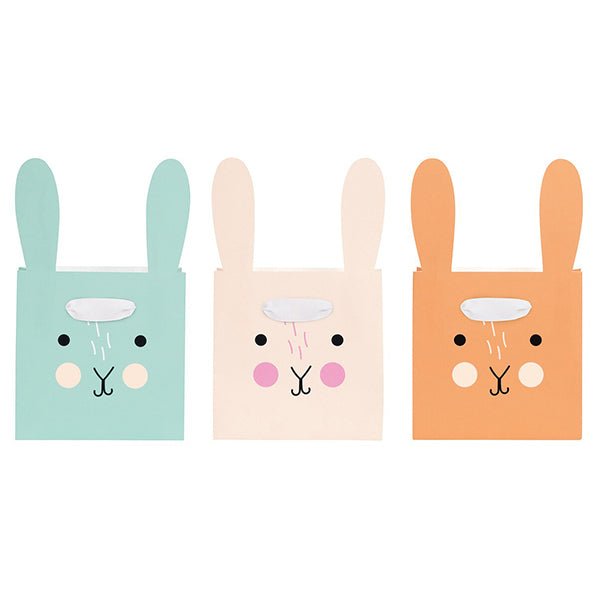 Easter Bunny Shaped Treat Bags - Assorted Colours (Pack of 3) - The Party Marketplace