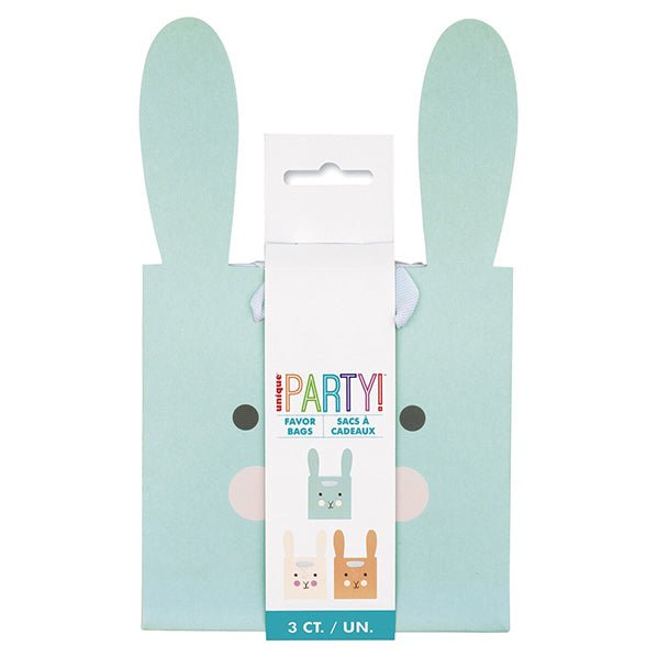 Easter Bunny Shaped Treat Bags - Assorted Colours (Pack of 3) - The Party Marketplace