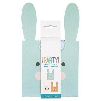 Easter Bunny Shaped Treat Bags - Assorted Colours (Pack of 3) - The Party Marketplace